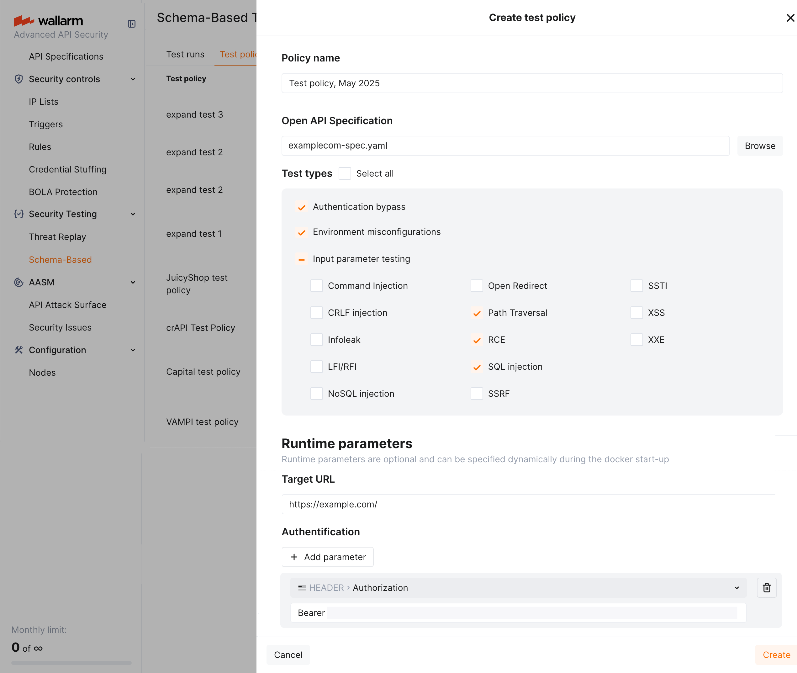 Schema-Based Testing - creating test policy based on OpenAPI specification